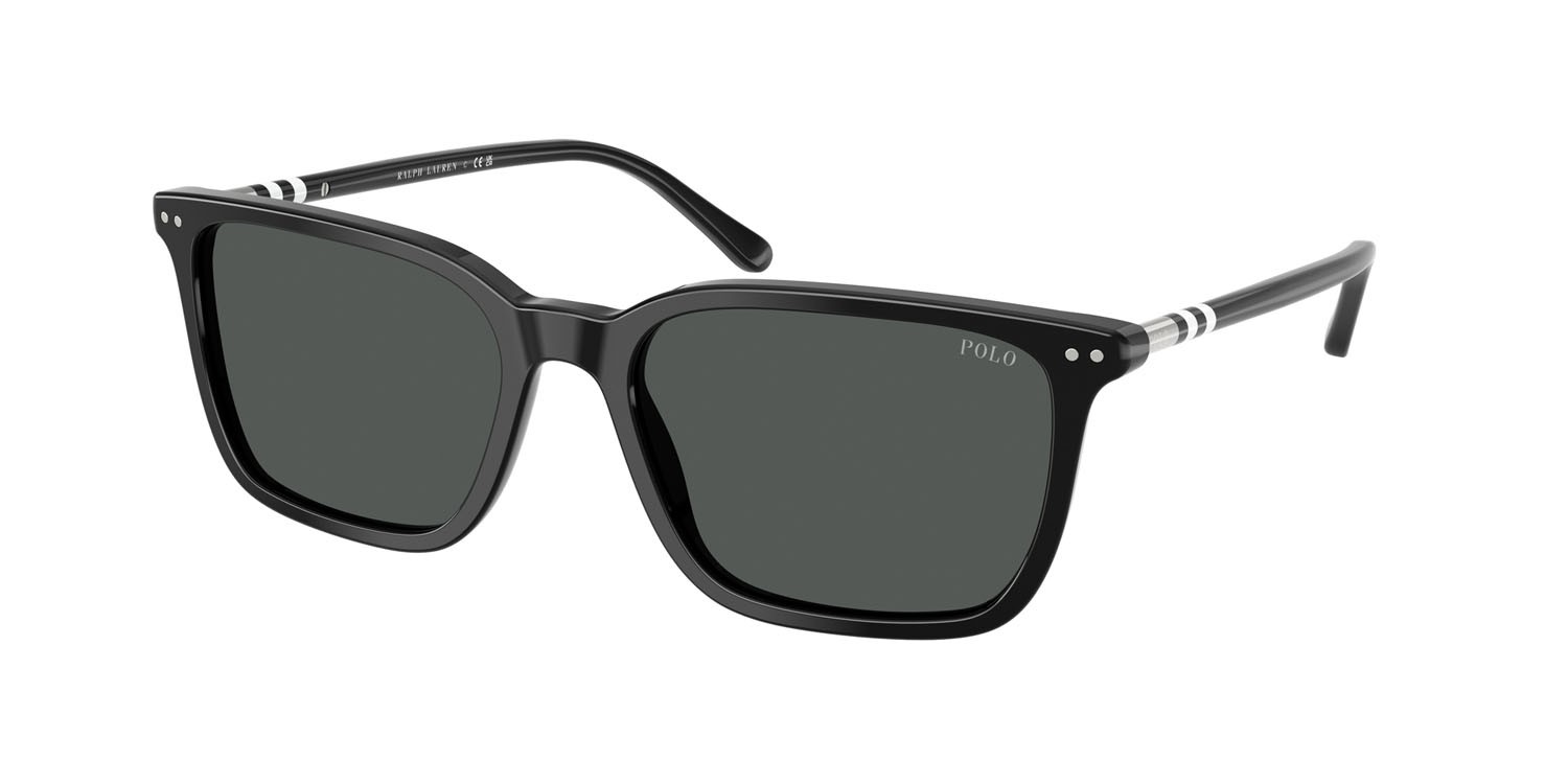 Occhiali da sole Polo PH 4226 (500187) colore nero lucido forma quadrato lenti grigio scuro