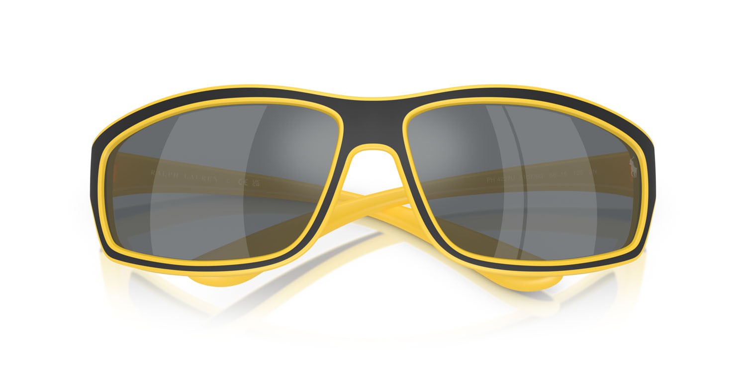 Occhiali da sole Polo PH 4227U (51076G) colore matte yellow/black forma rettangolare lenti grigio nero specchiato