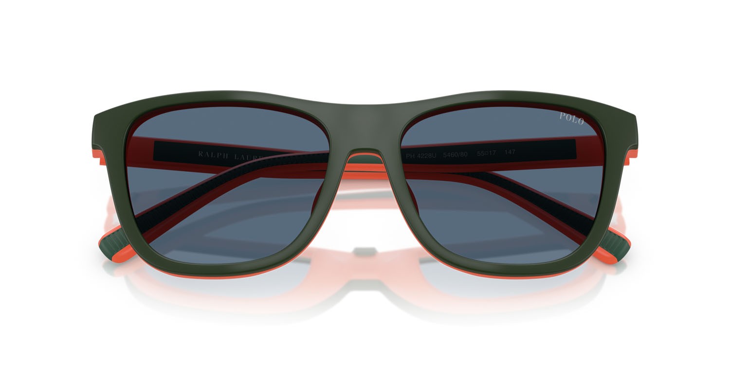 Occhiali da sole Polo PH 4228U (546080) colore arancione opaco forma quadrato lenti blu scuro