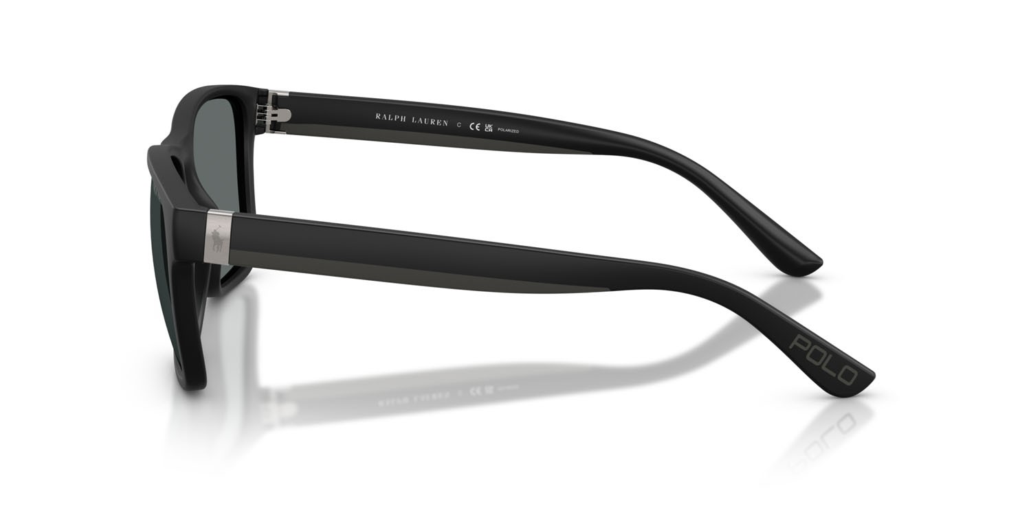 Occhiali da sole Polo PH 4229U (500181) colore nero opaco forma quadrato lenti polar grigio scuro