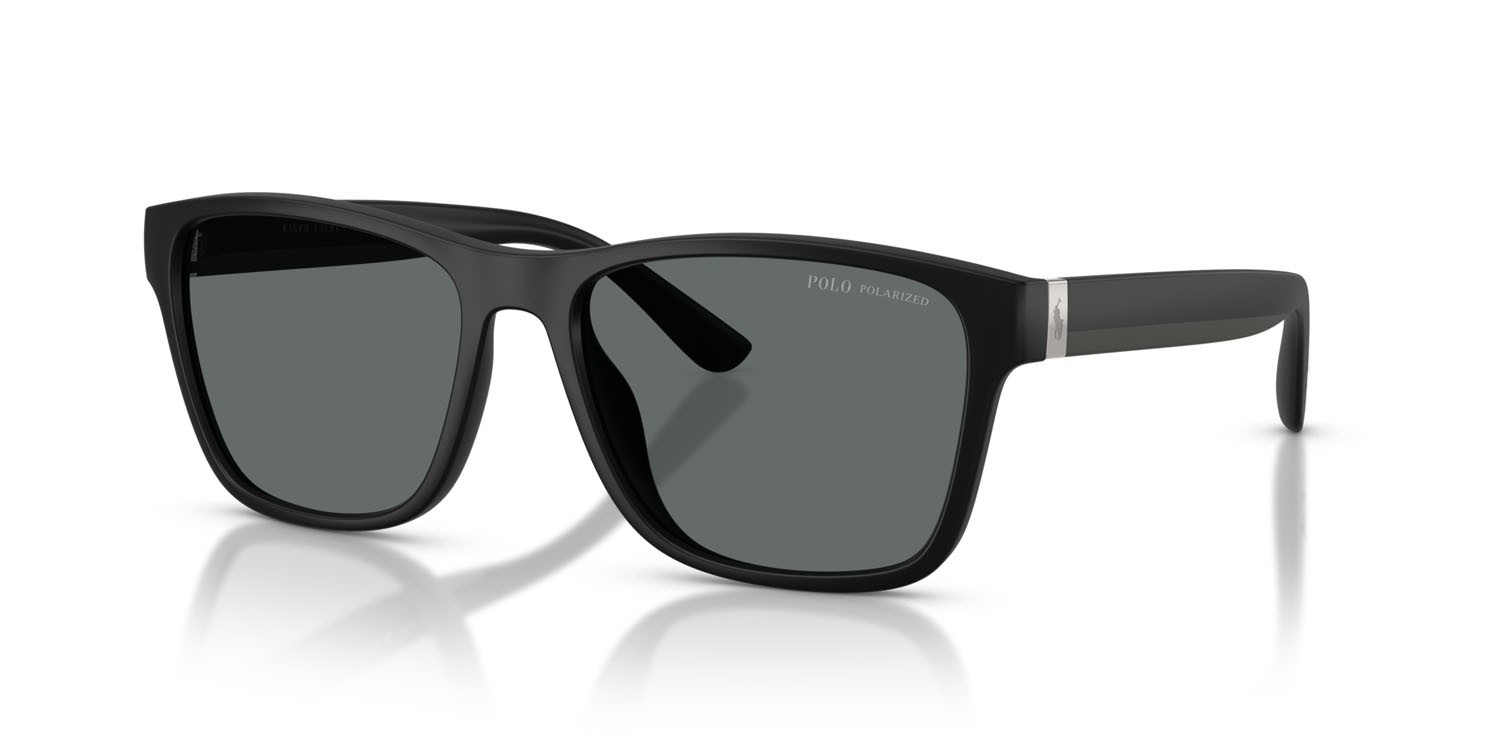 Occhiali da sole Polo PH 4229U (500181) colore nero opaco forma quadrato lenti polar grigio scuro