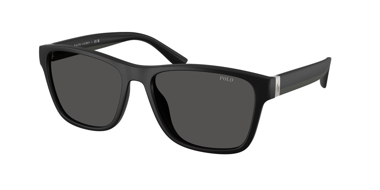 Occhiali da sole Polo PH 4229U (500187) colore nero opaco forma quadrato lenti grigio scuro