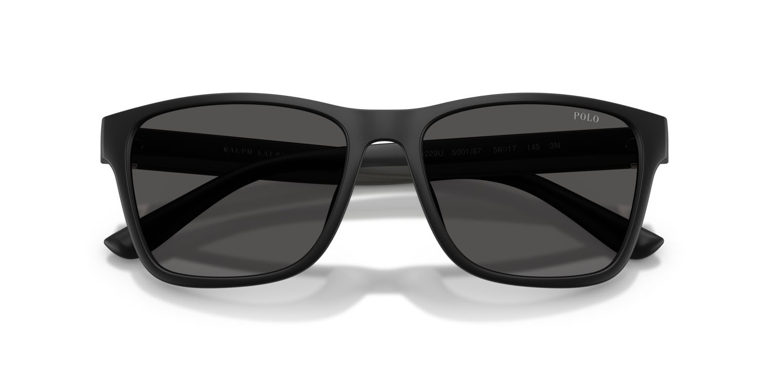 Occhiali da sole Polo PH 4229U (500187) colore nero opaco forma quadrato lenti grigio scuro