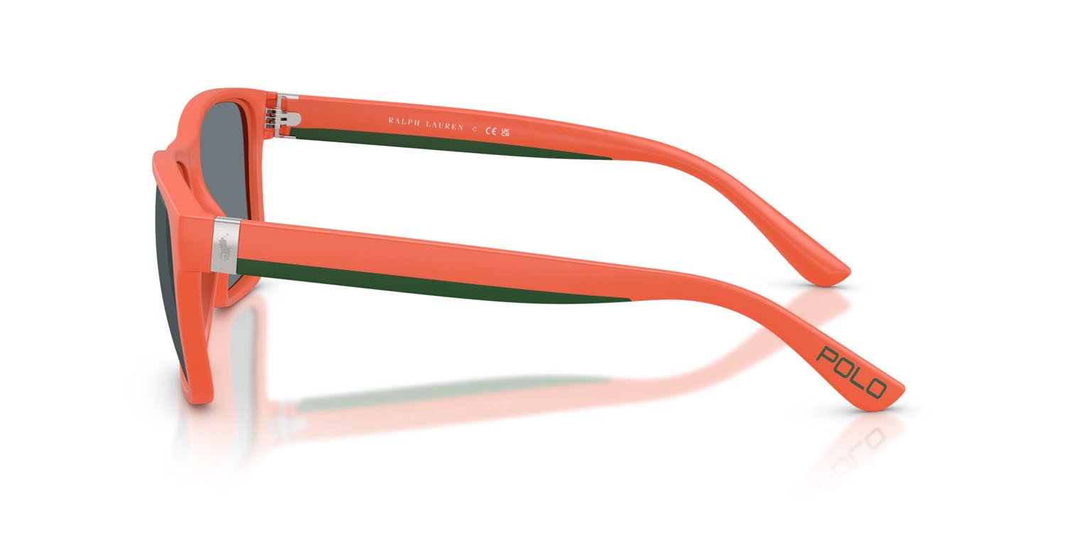 Occhiali da sole Polo PH 4229U (54606G) colore arancione opaco forma quadrato lenti grigio a specchio