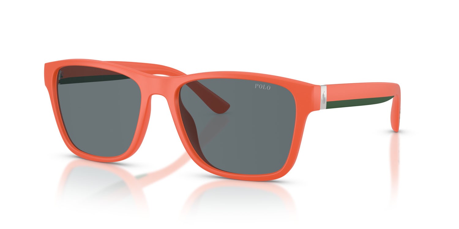 Occhiali da sole Polo PH 4229U (54606G) colore arancione opaco forma quadrato lenti grigio a specchio