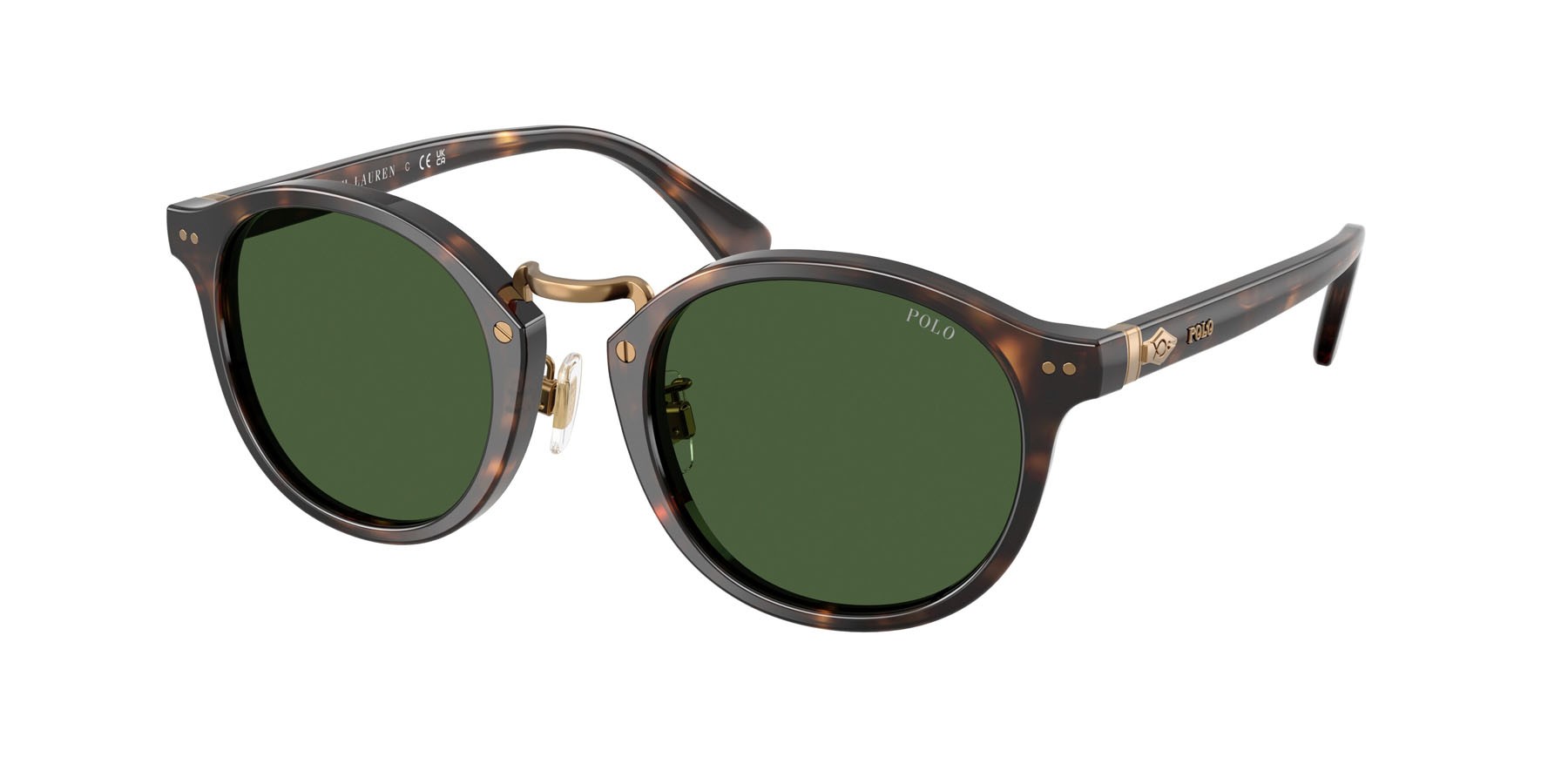 Occhiali da sole Polo PH 4230 (500371) colore havana scuro lucido forma rotondo lenti verde bottiglia