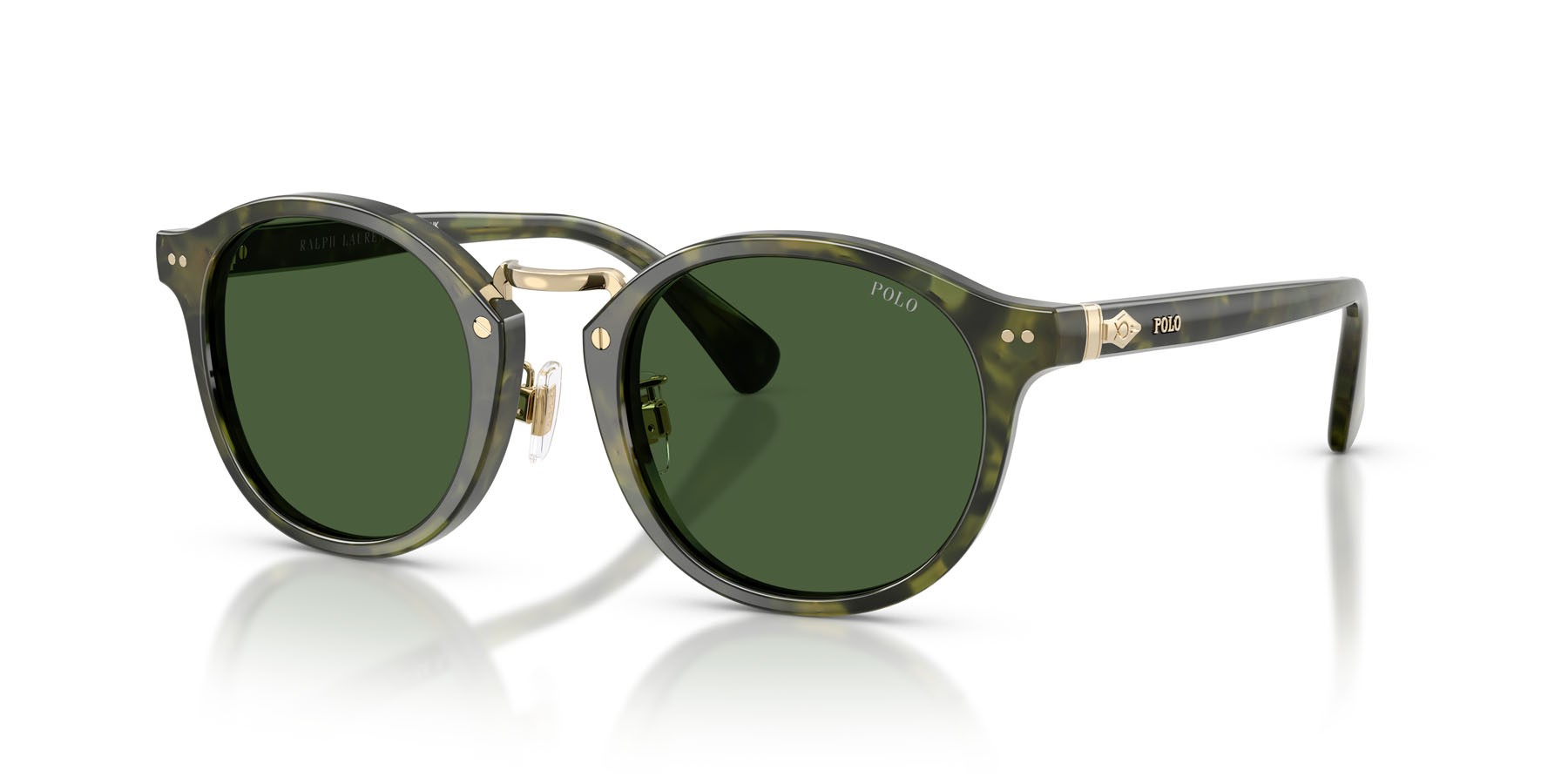 Occhiali da sole Polo PH 4230 (543671) colore havana verde lucido forma rotondo lenti verde bottiglia