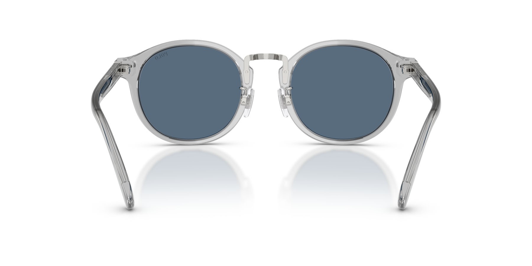 Sunglasses Polo PH 4230 (631780) color grigio trasparente lucido shape round lenses blu scuro