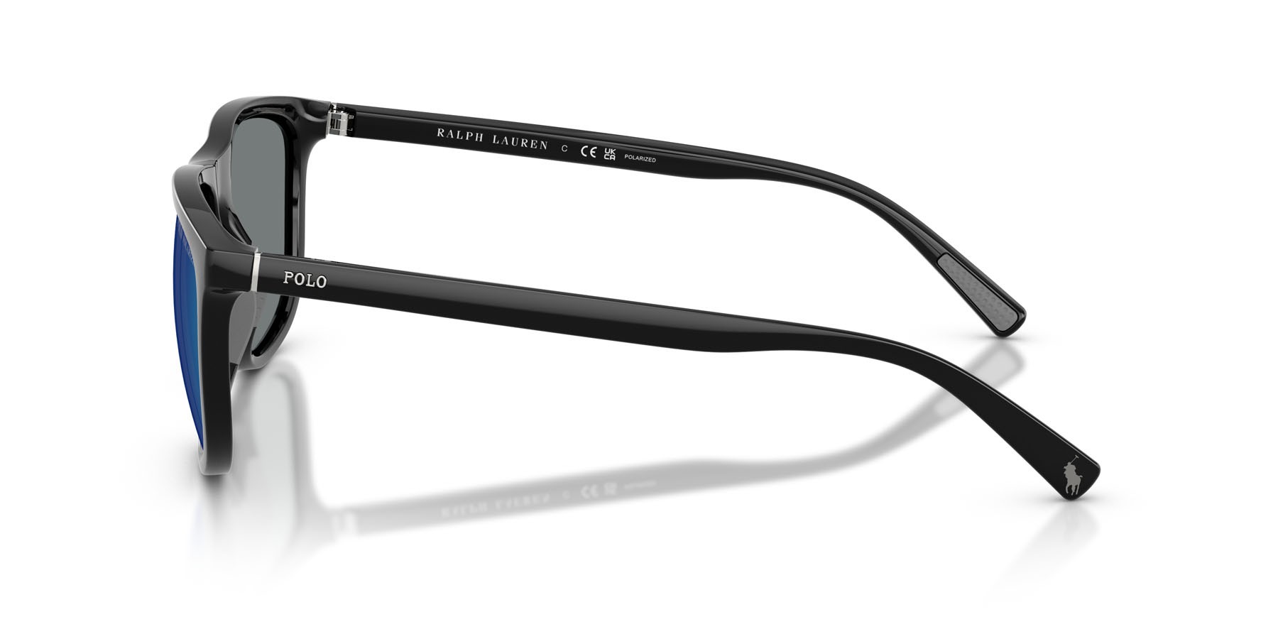 Occhiali da sole Polo PH 4231U (500122) colore nero lucido forma quadrato lenti grigio a specchio
