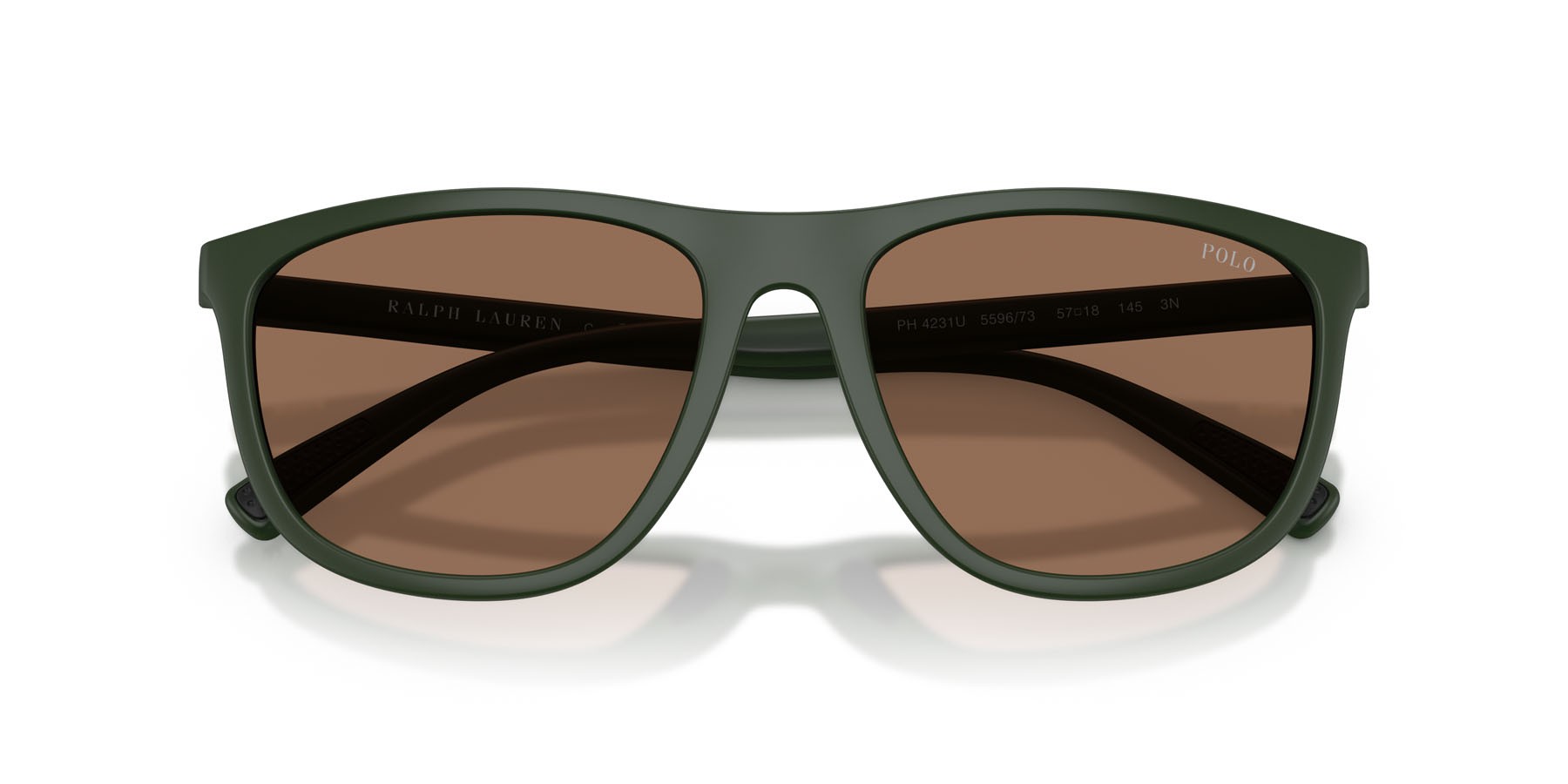 Occhiali da sole Polo PH 4231U (559673) colore verde scuro opaco forma quadrato lenti marrone scuro