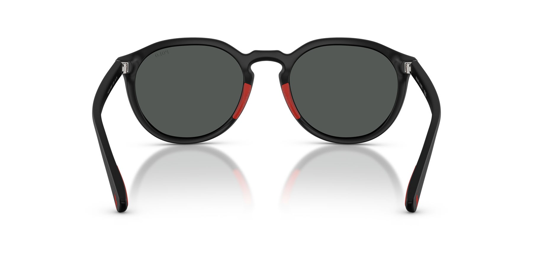 Sunglasses Polo PH 4232U (550487) color nero opaco shape round lenses grigio scuro
