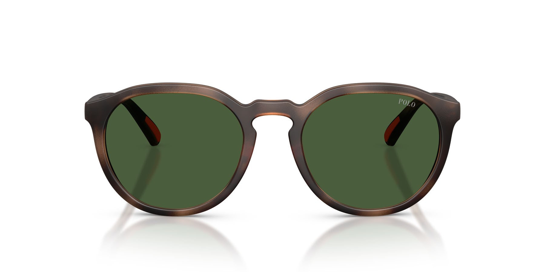 Occhiali da sole Polo PH 4232U (597471) colore havana scuro opaco forma rotondo lenti verde bottiglia