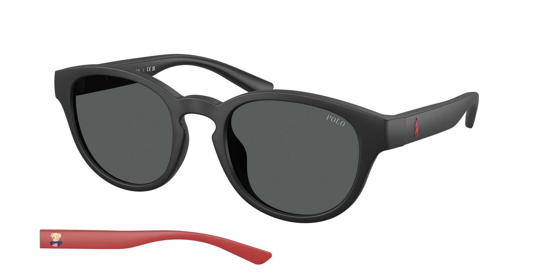 Occhiali da sole Polo PH 4233U (550487) colore nero opaco forma pantos lenti grigio scuro