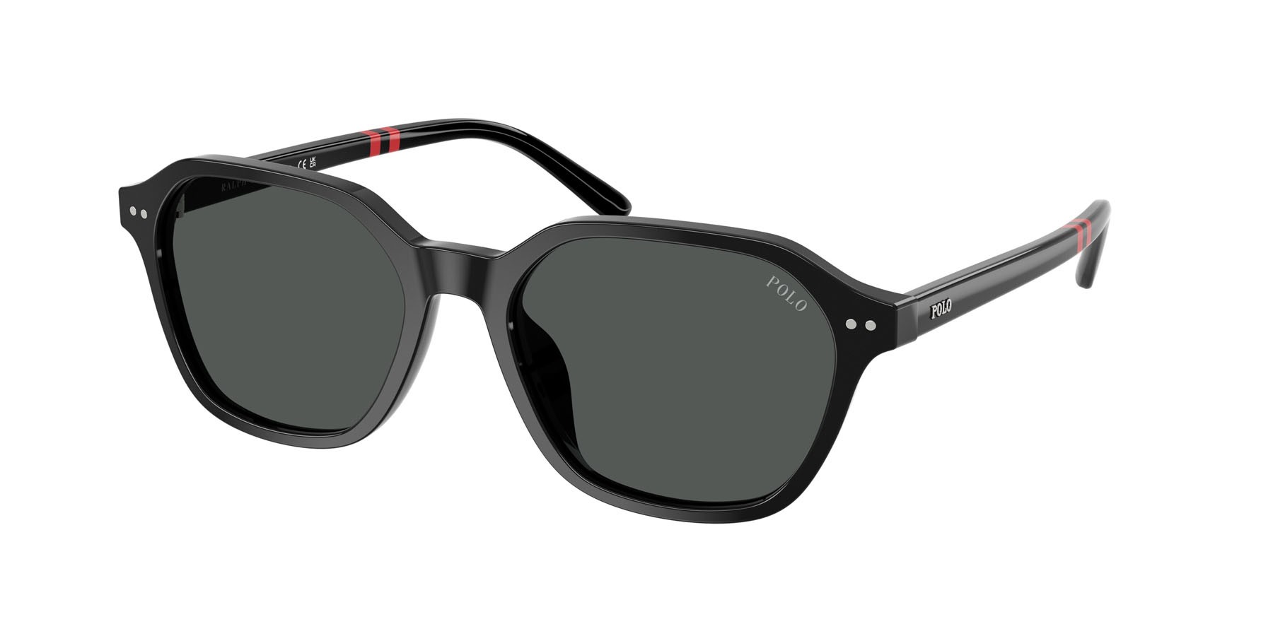 Occhiali da sole Polo PH 4234U (500187) colore nero lucido forma irregolare lenti grigio scuro