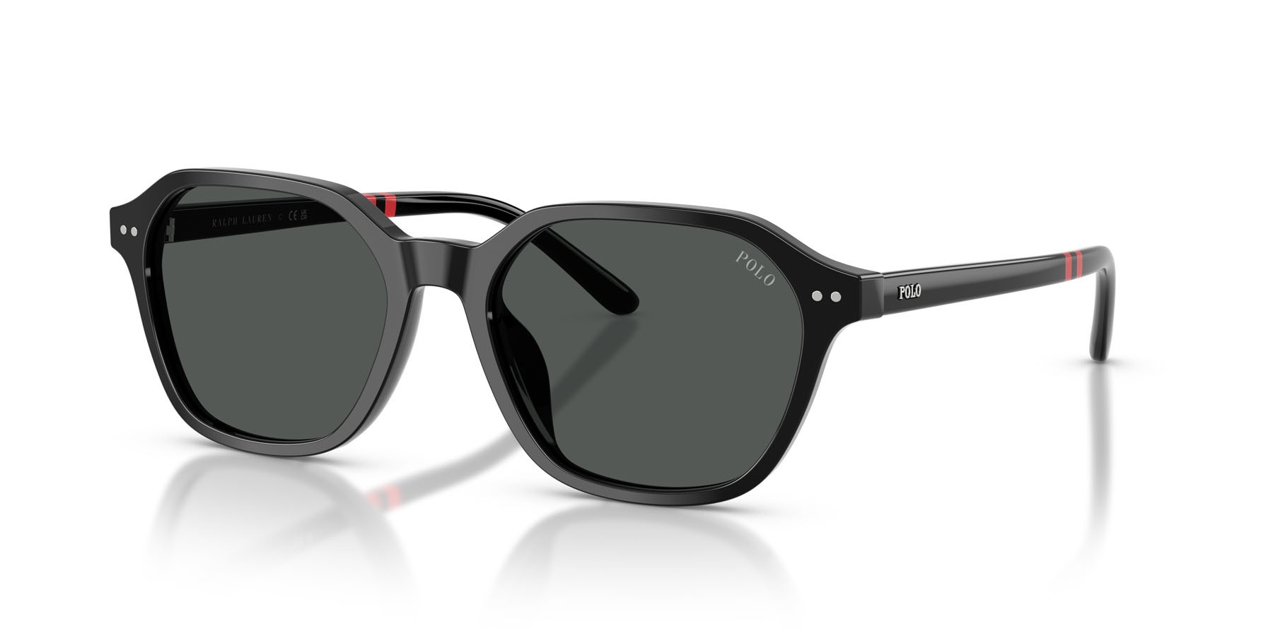 Occhiali da sole Polo PH 4234U (500187) colore nero lucido forma irregolare lenti grigio scuro