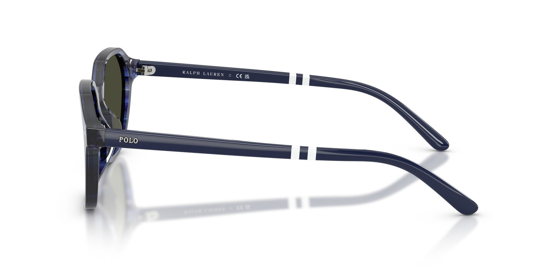 Occhiali da sole Polo PH 4234U (631487) colore blu brillante striato forma irregolare lenti grigio scuro