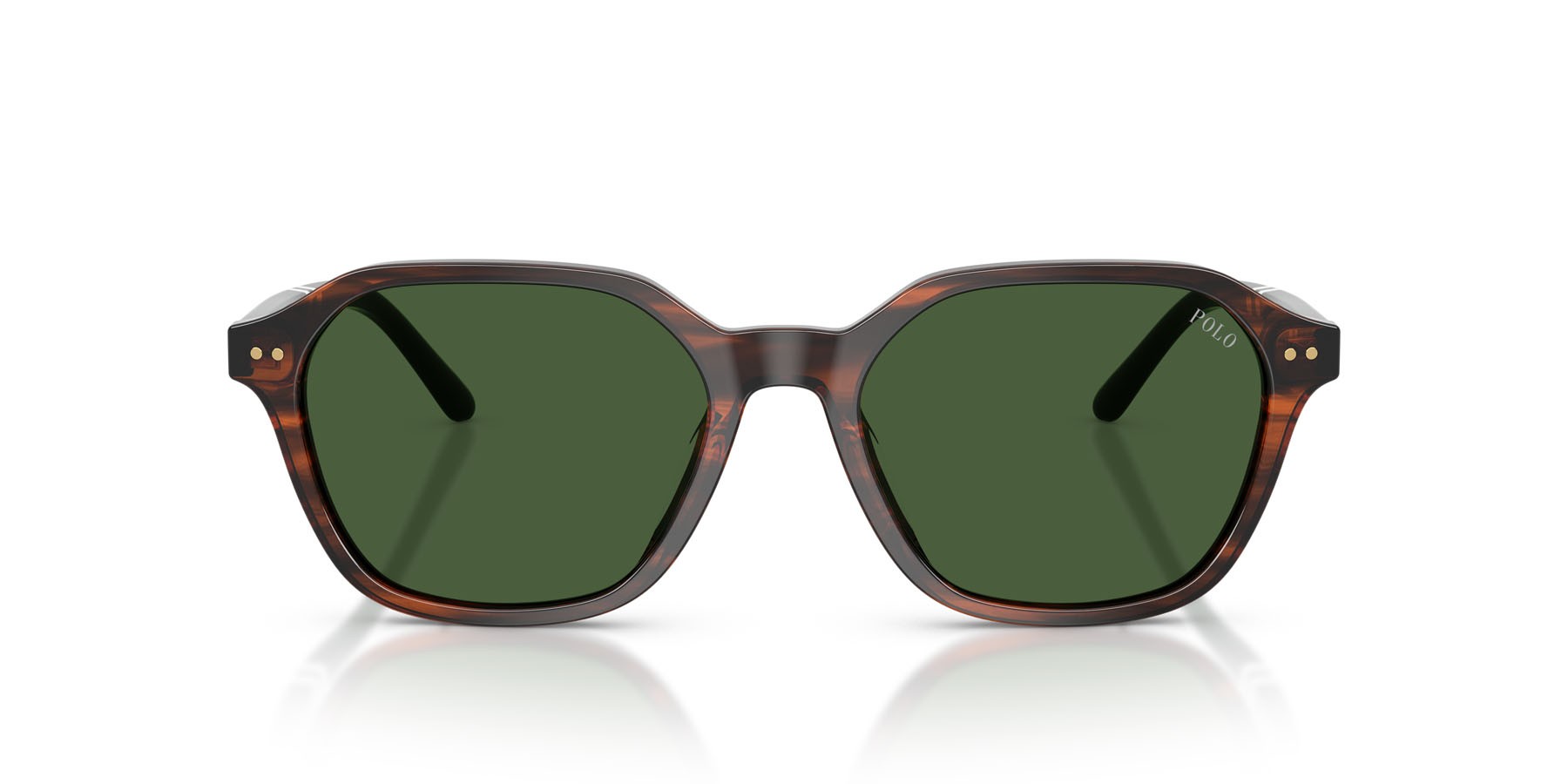Occhiali da sole Polo PH 4234U (631571) colore marrone brillante striato forma irregolare lenti verde bottiglia