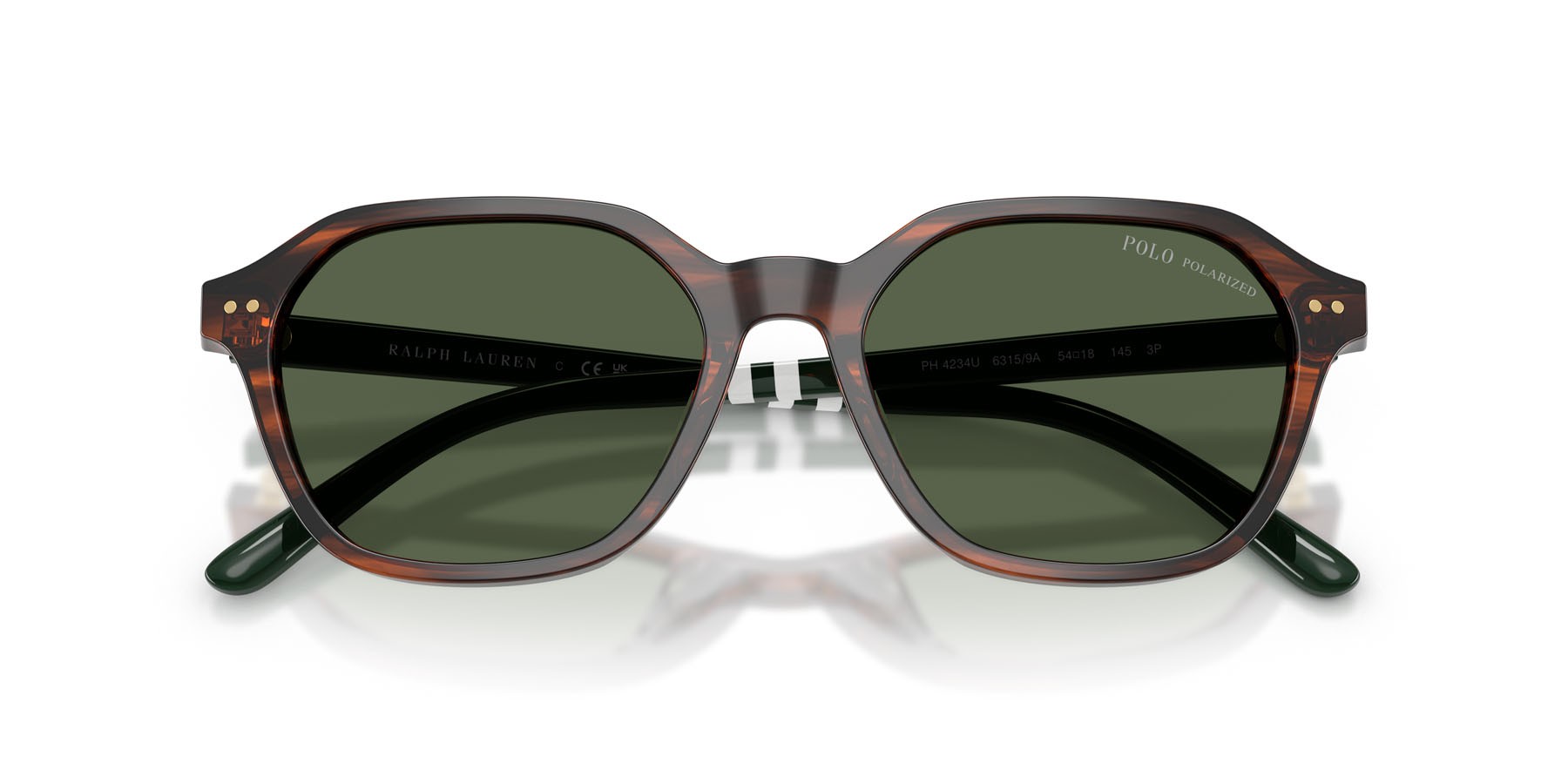 Occhiali da sole Polo PH 4234U (63159A) colore havana lucido forma irregolare lenti polar verde