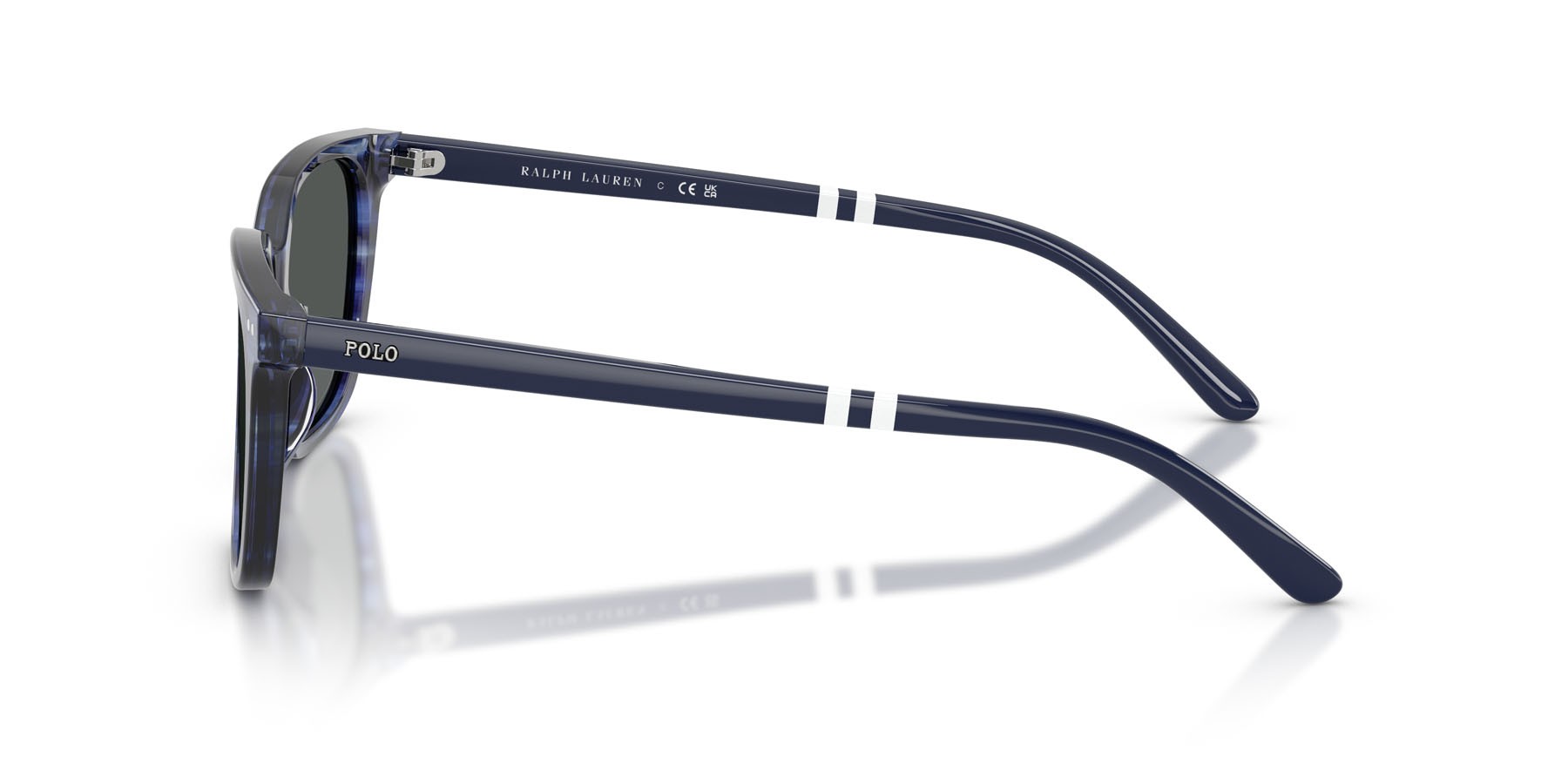 Occhiali da sole Polo PH 4235U (631487) colore blu brillante striato forma quadrato lenti grigio scuro