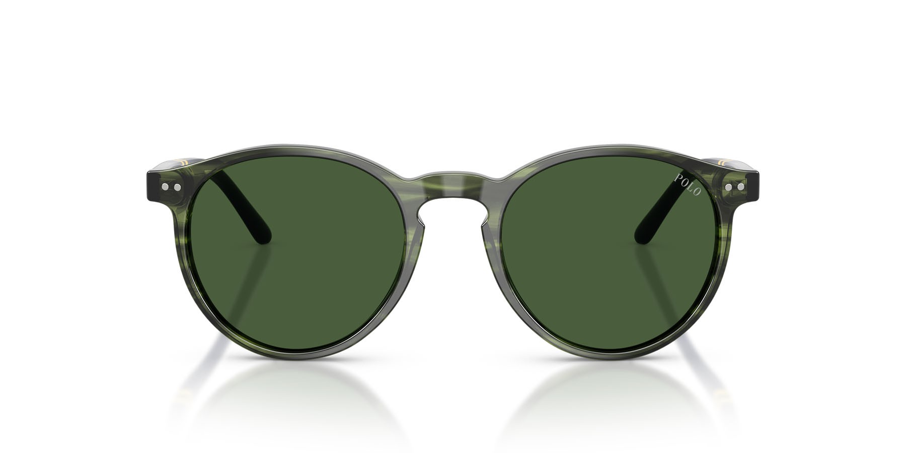 Occhiali da sole Polo PH 4236 (631671) colore havana verde striato forma rotondo lenti verde bottiglia