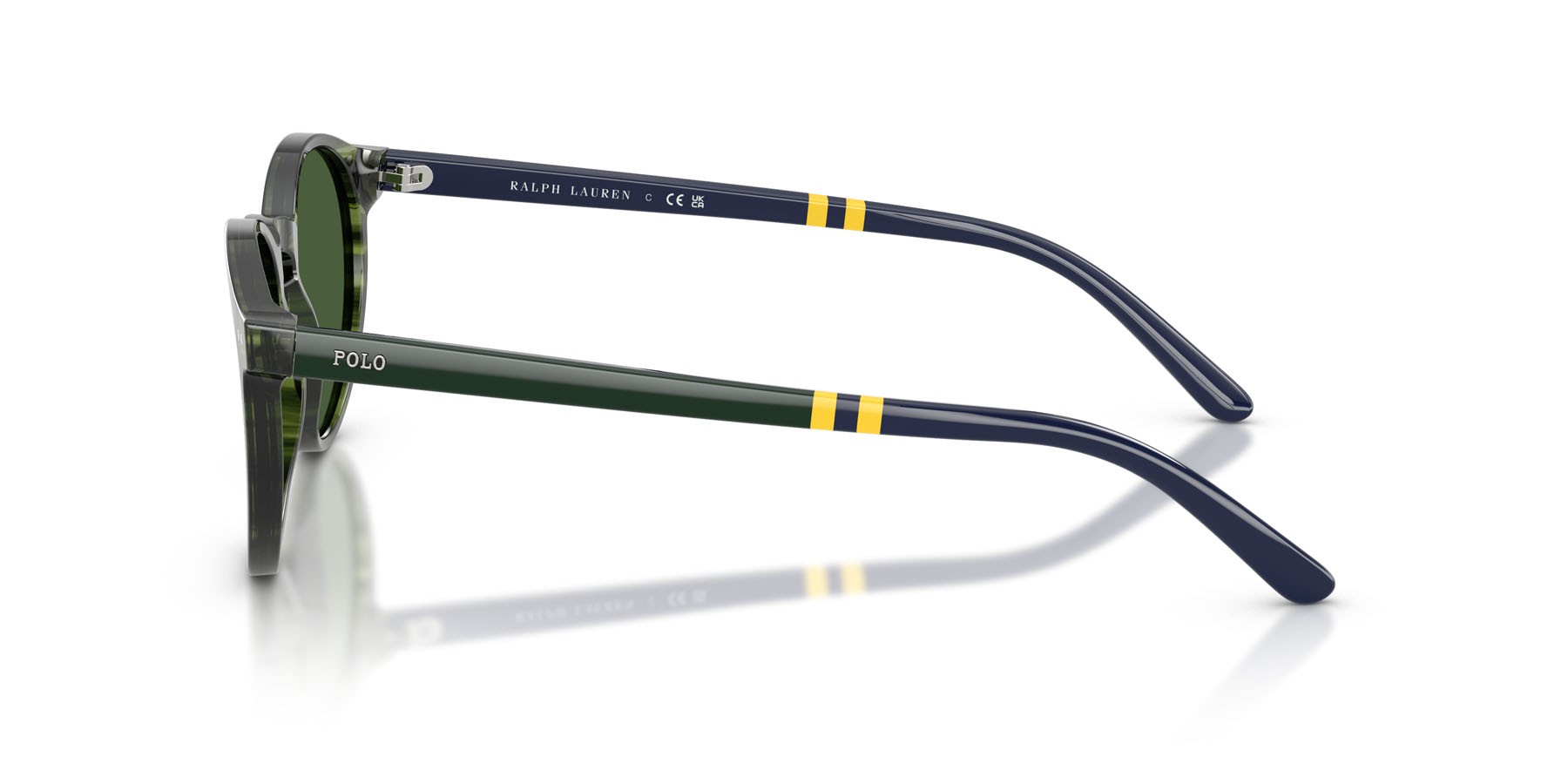 Occhiali da sole Polo PH 4236 (631671) colore havana verde striato forma rotondo lenti verde bottiglia