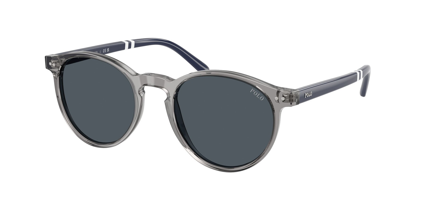 Occhiali da sole Polo PH 4236 (631887) colore grigio trasparente lucido forma rotondo lenti grigio scuro