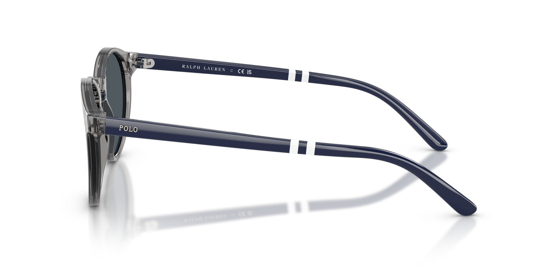 Occhiali da sole Polo PH 4236 (631887) colore grigio trasparente lucido forma rotondo lenti grigio scuro