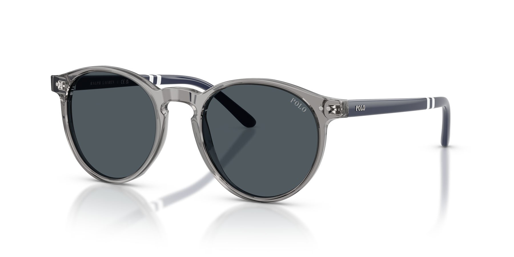 Occhiali da sole Polo PH 4236 (631887) colore grigio trasparente lucido forma rotondo lenti grigio scuro
