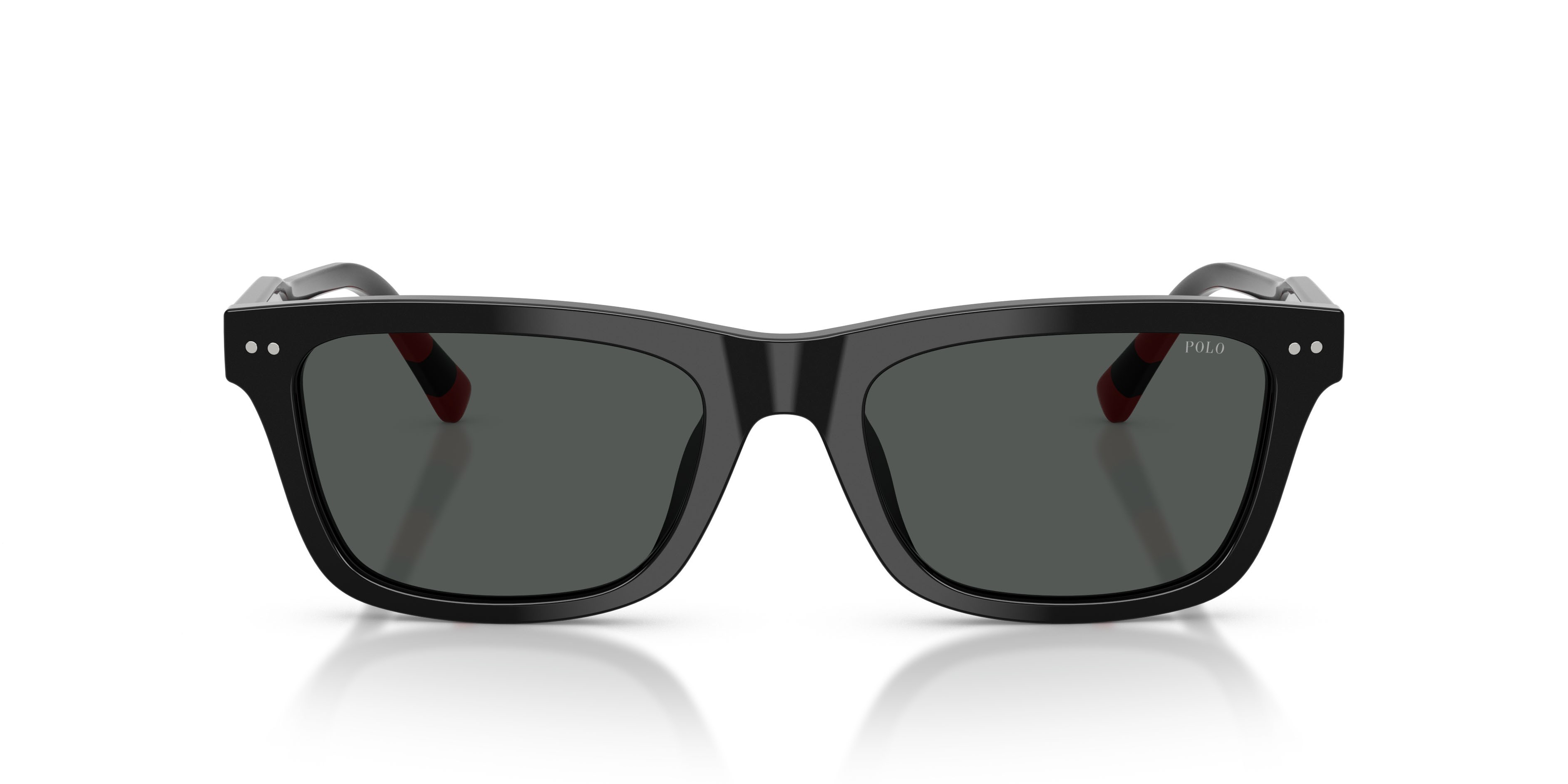 Sunglasses Polo PH 4240U (500187) color nero lucido shape square lenses grigio scuro