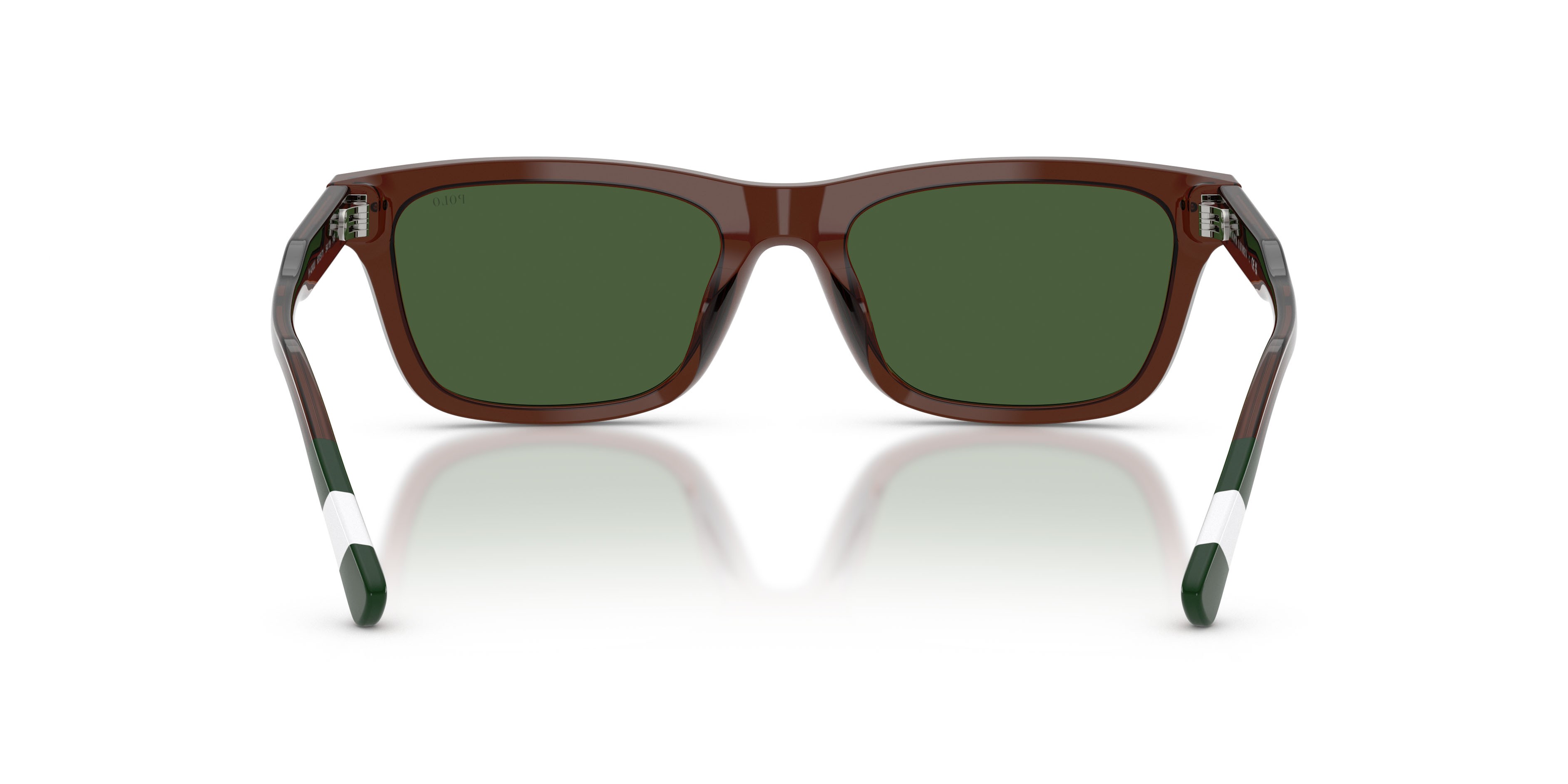 Occhiali da sole Polo PH 4240U (631571) colore marrone trasparente lucido forma quadrato lenti verde scuro