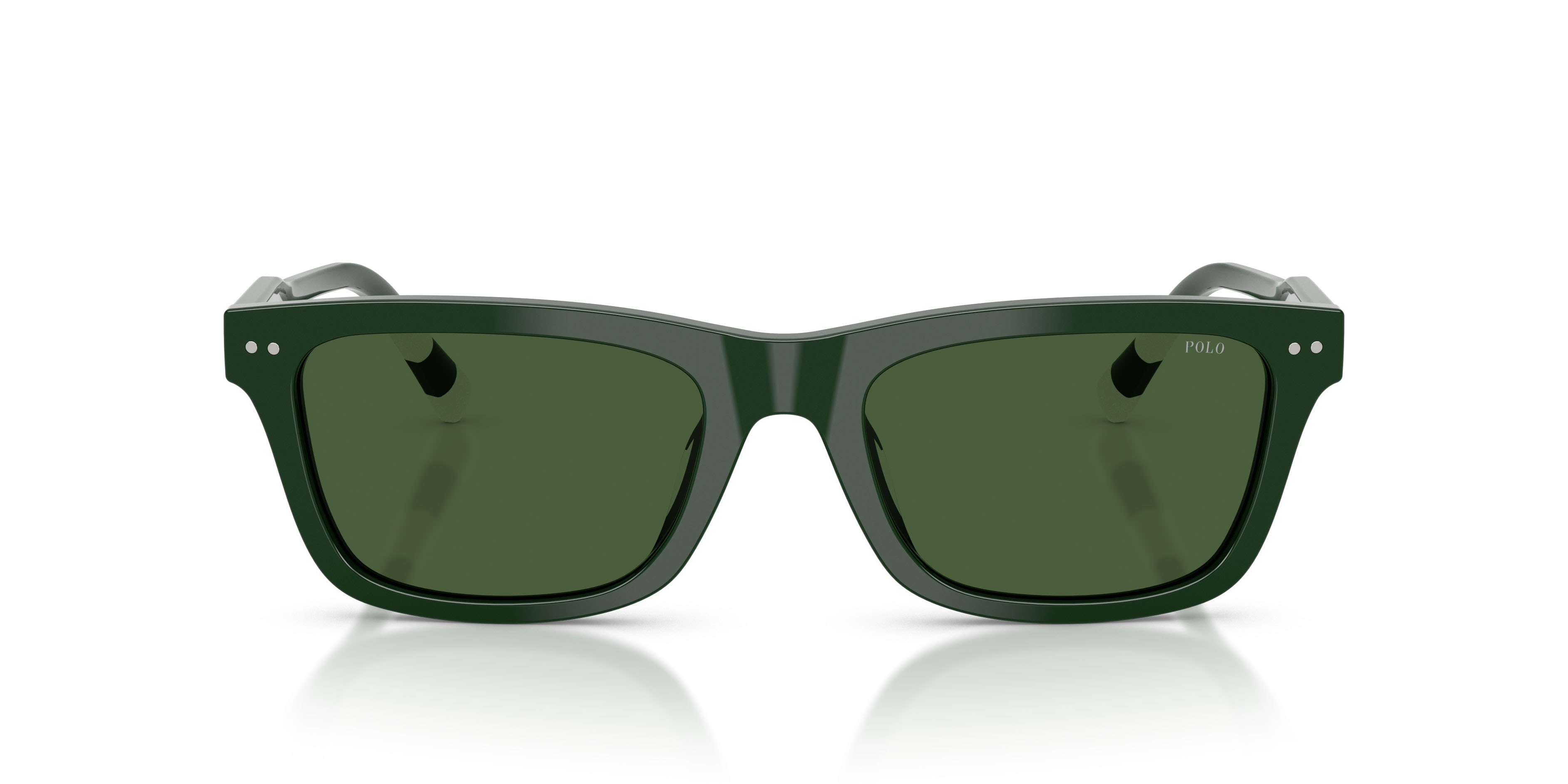Occhiali da sole Polo PH 4240U (631671) colore verde lucido forma quadrato lenti verde scuro