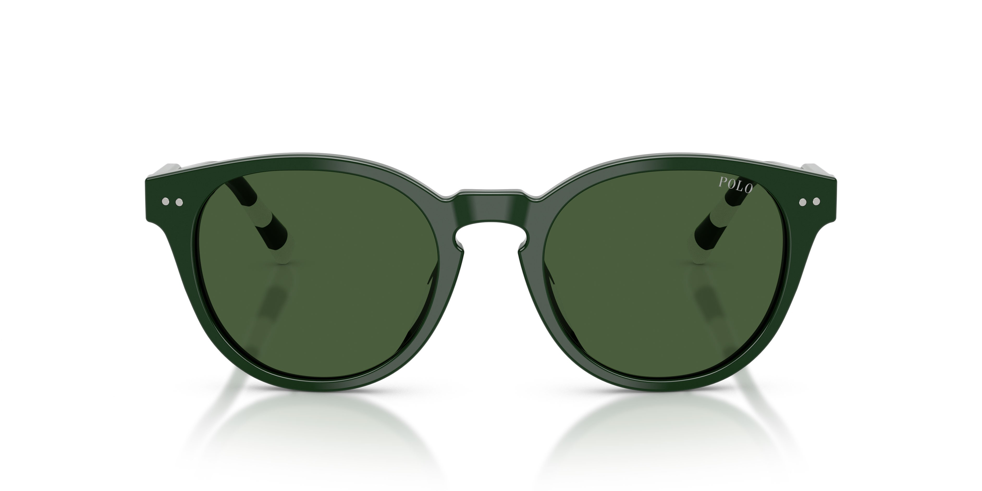Occhiali da sole Polo PH 4241U (631671) colore verde lucido forma rotondo lenti verde scuro