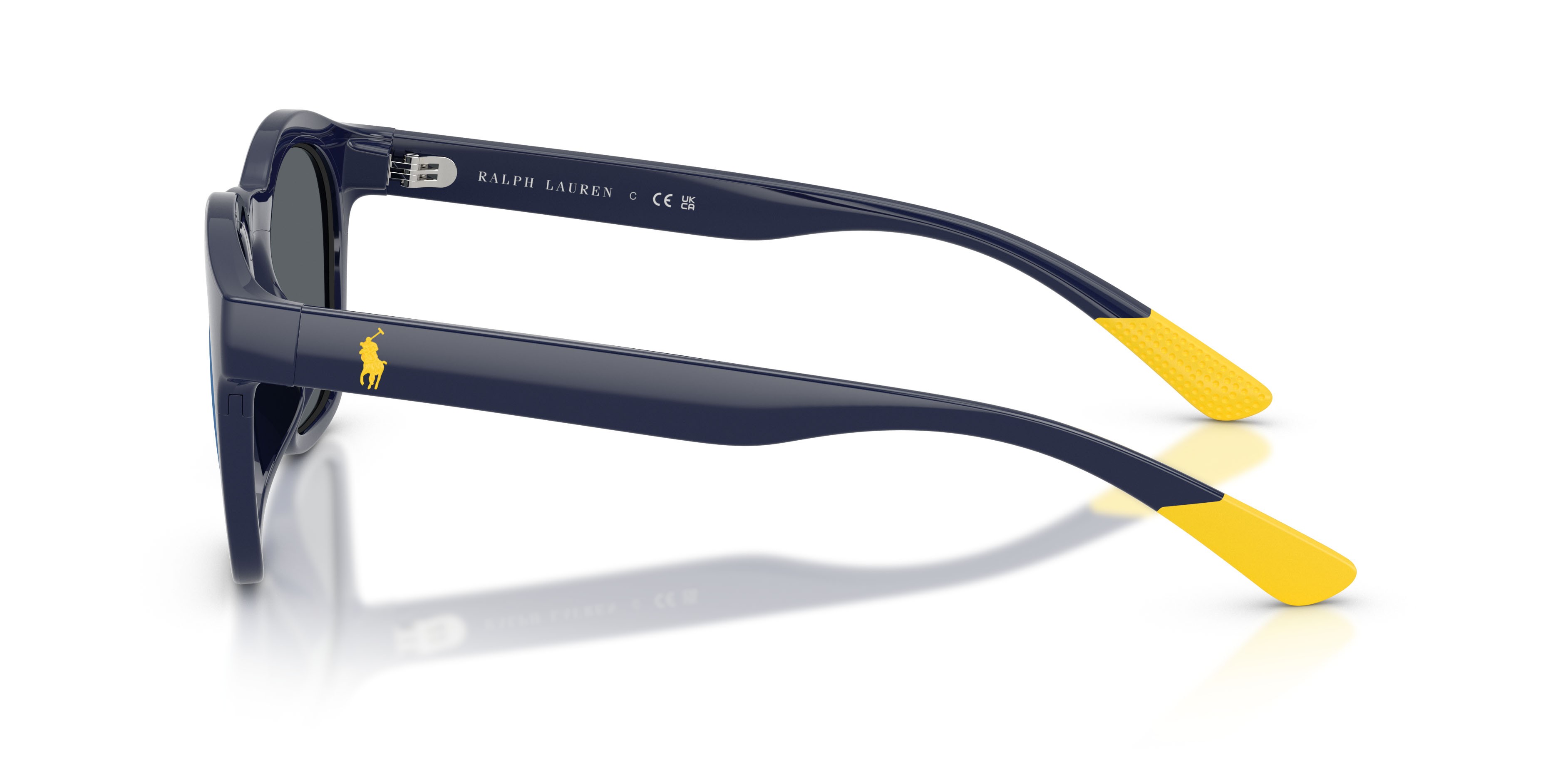 Occhiali da sole Polo PH 4243U (558855) colore blu navy brillante forma quadrato lenti blu scuro specchiato blu