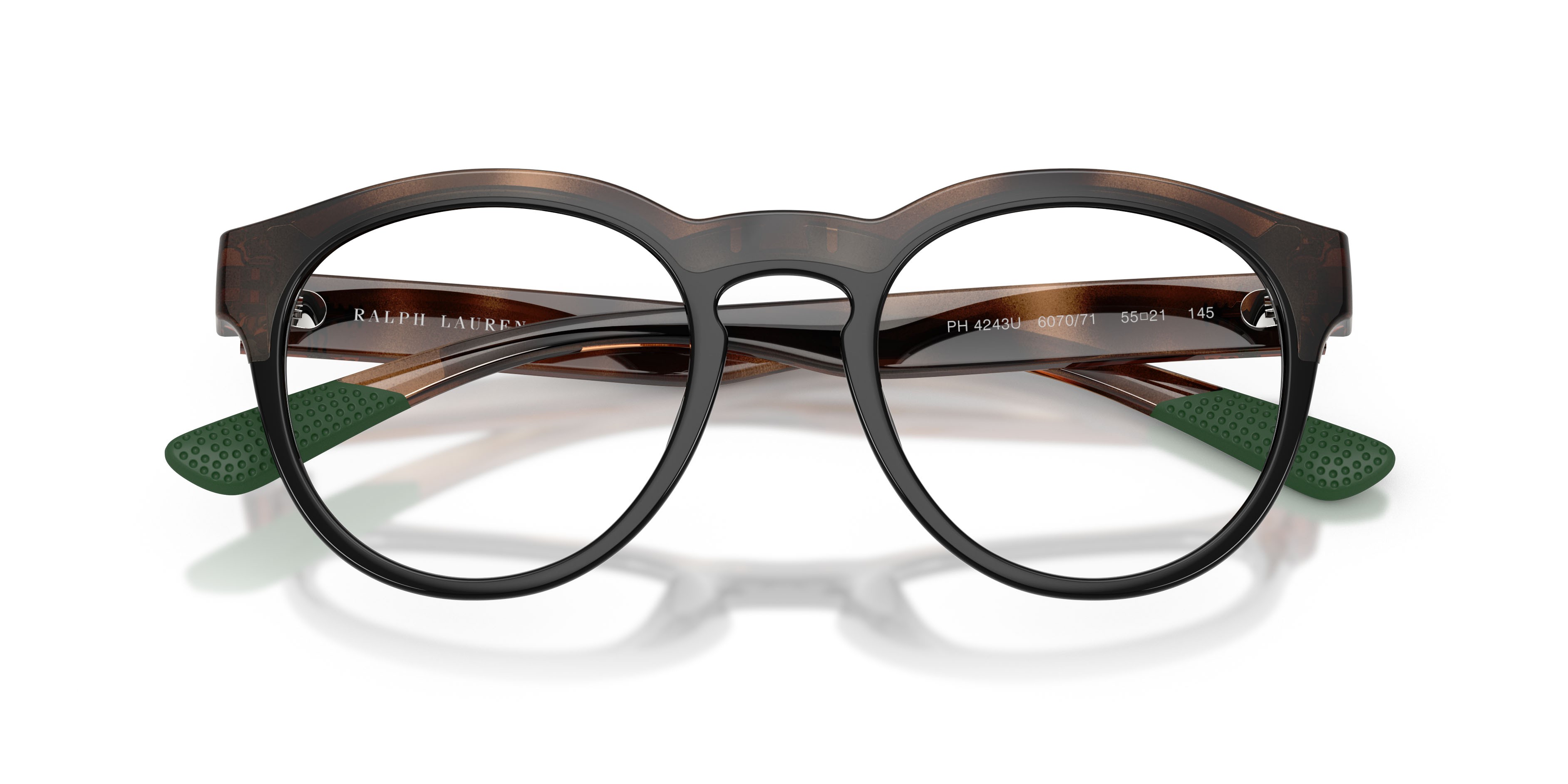 Occhiali da sole Polo PH 4243U (607071) colore havana/nero forma quadrato lenti verde scuro