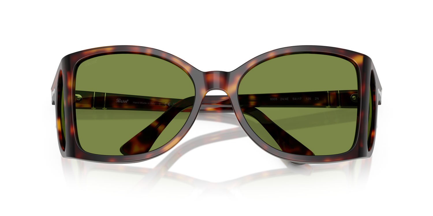 Sunglasses Persol PO 0005 (24/4E) color havana shape square lenses verde