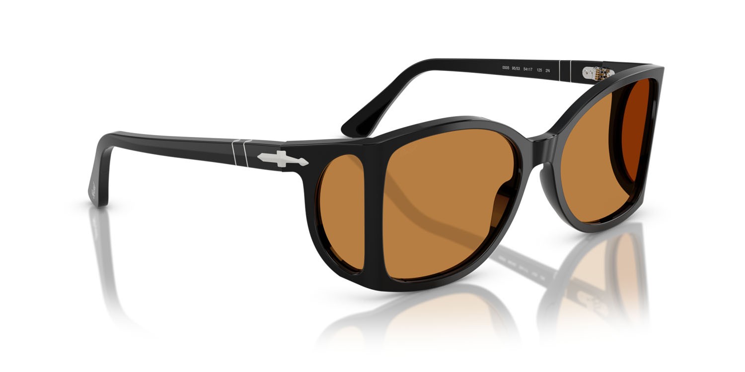 Occhiali da sole Persol PO 0005 (95/53) colore nero forma quadrato lenti giallo