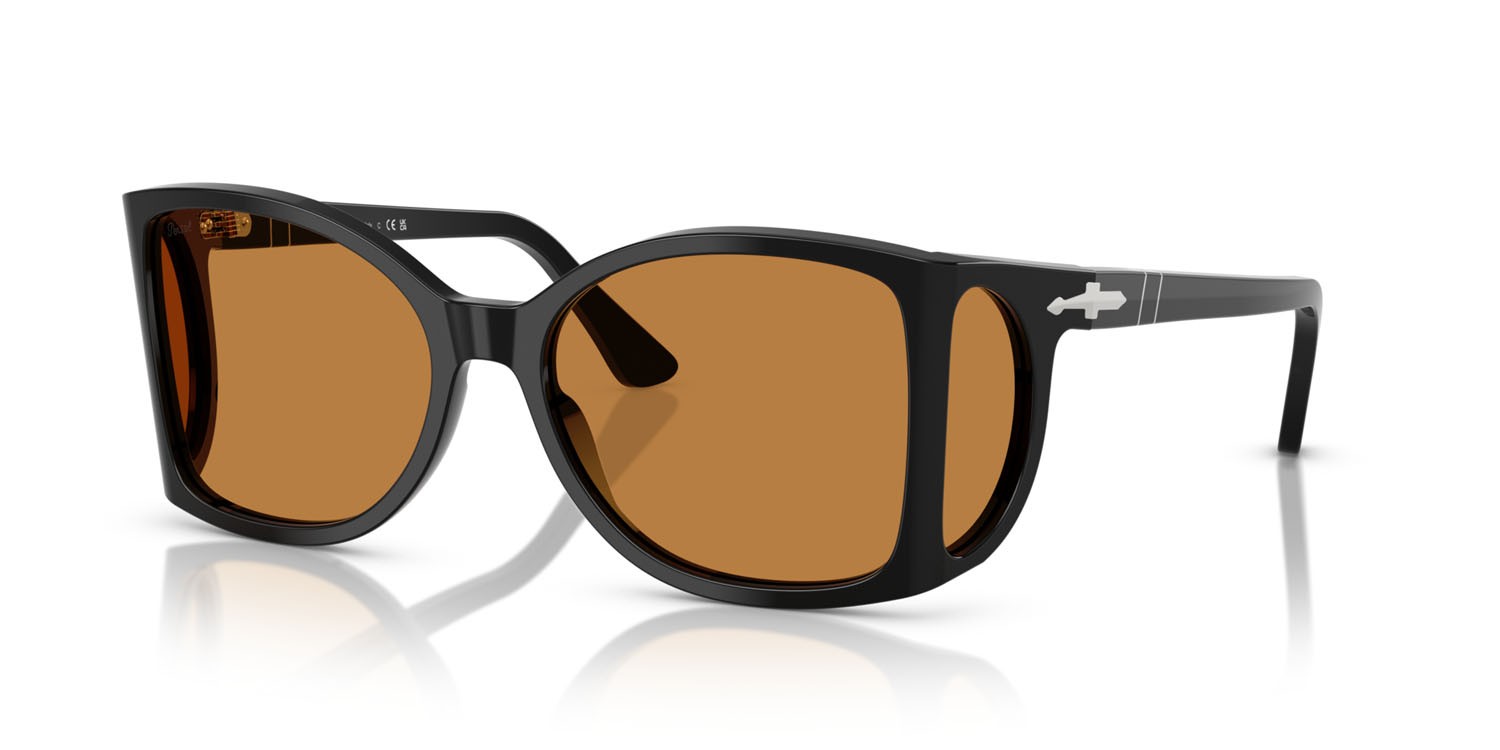 Occhiali da sole Persol PO 0005 (95/53) colore nero forma quadrato lenti giallo
