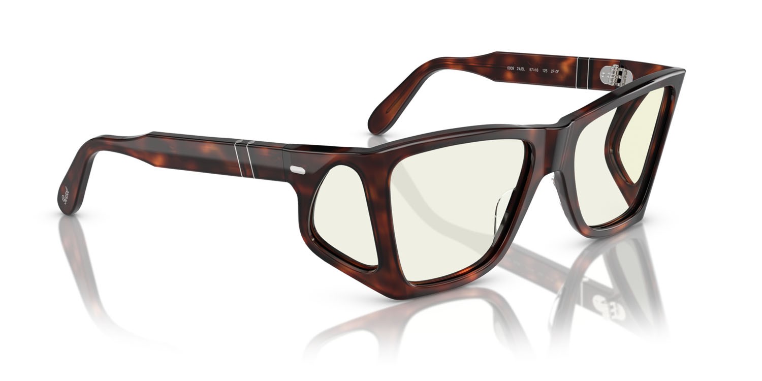 Sonnenbrillen Persol PO 0009 (24/BL) farbe havana form rechteckig gläser photochromic clear to grey with blue light filter