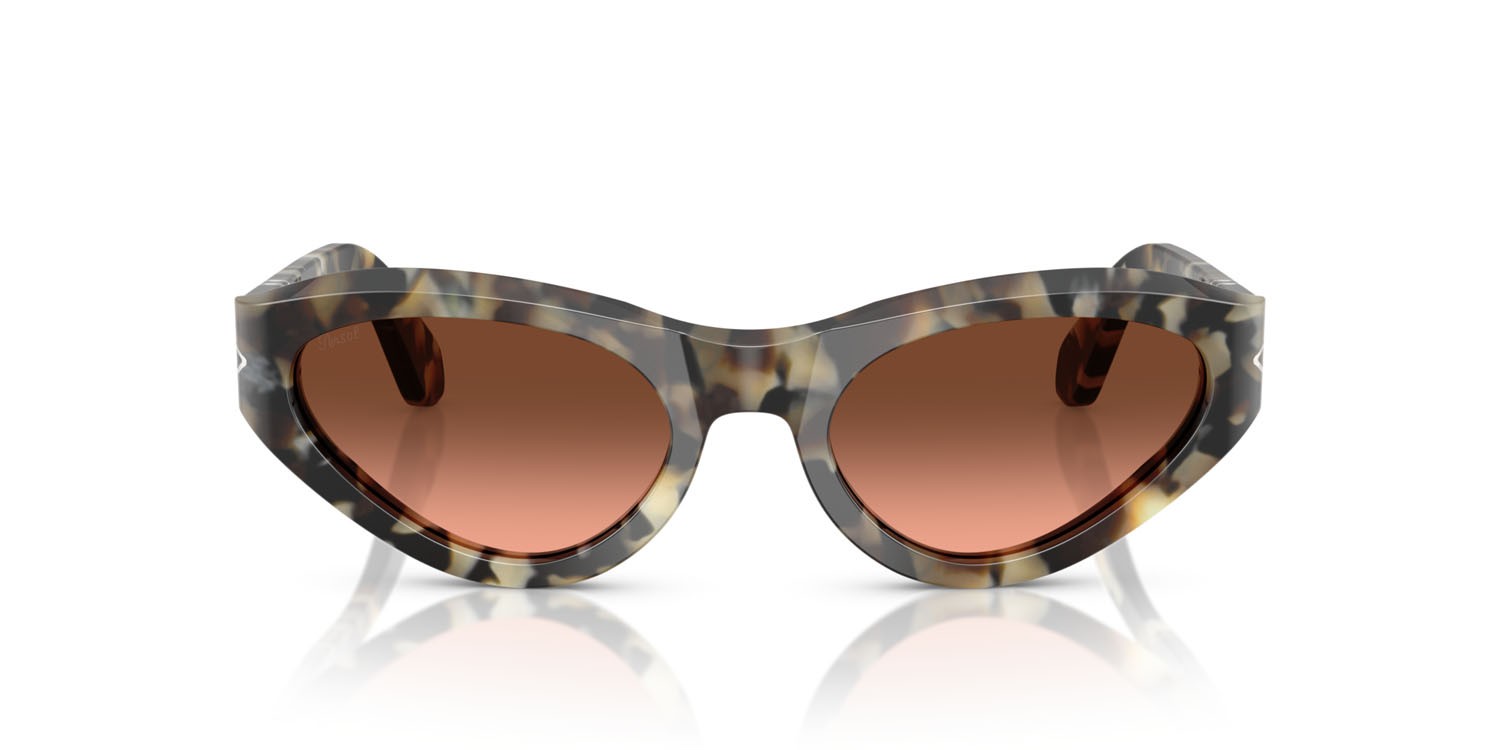 Occhiali da sole Persol PO 0052S (1071A5) colore tartarugato marrone forma farfalla lenti rosa sfumato marrone