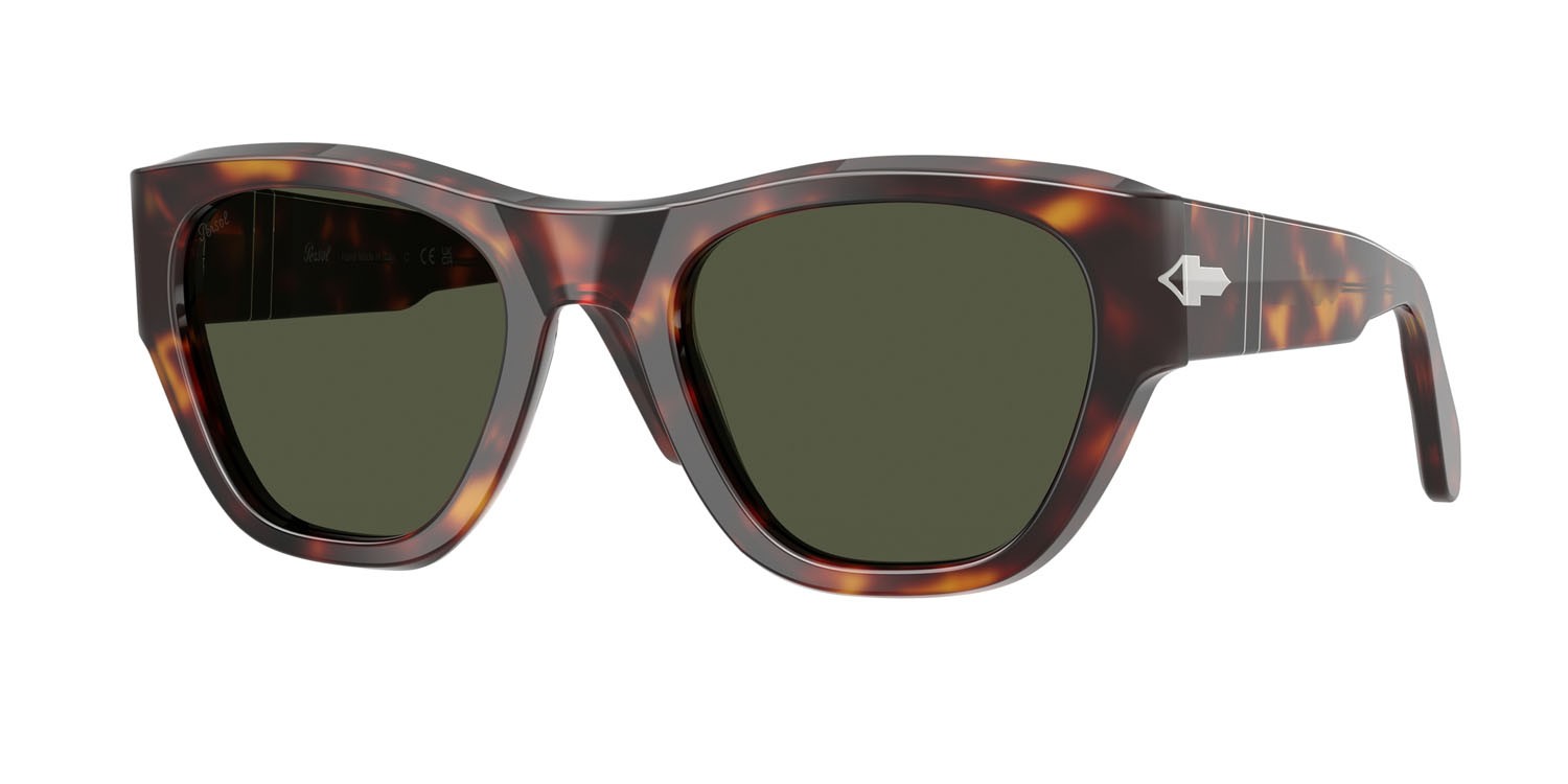 Occhiali da sole Persol PO 0054S (24/31) colore havana forma quadrato lenti verde