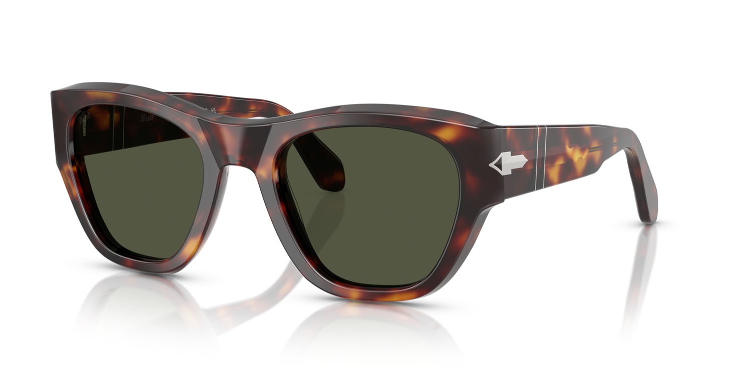 Occhiali da sole Persol PO 0054S (24/31) colore havana forma quadrato lenti verde