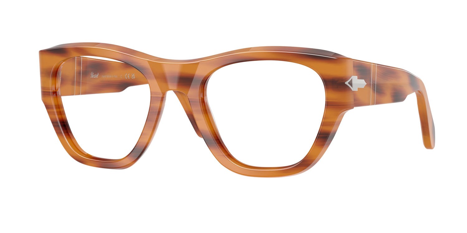 Eyeglasses Persol PO 0054V (960) color striato marrone shape square lenses lente demo