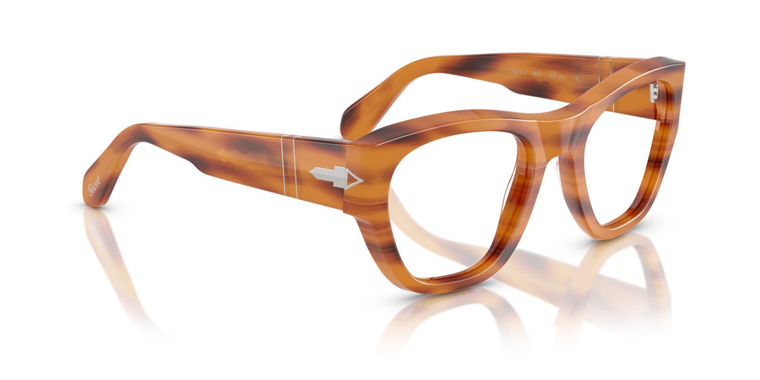 Eyeglasses Persol PO 0054V (960) color striato marrone shape square lenses lente demo