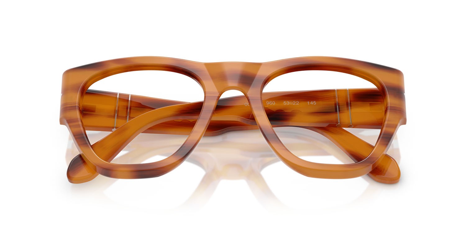 Eyeglasses Persol PO 0054V (960) color striato marrone shape square lenses lente demo
