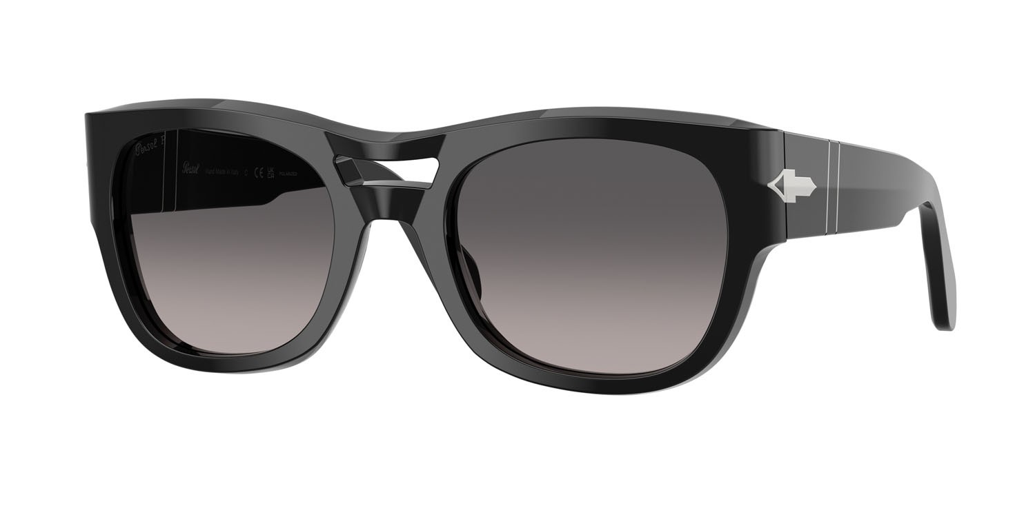Sunglasses Persol PO 0064S (95/M3) color nero shape square lenses grigio chiaro sfumato grigio scuro