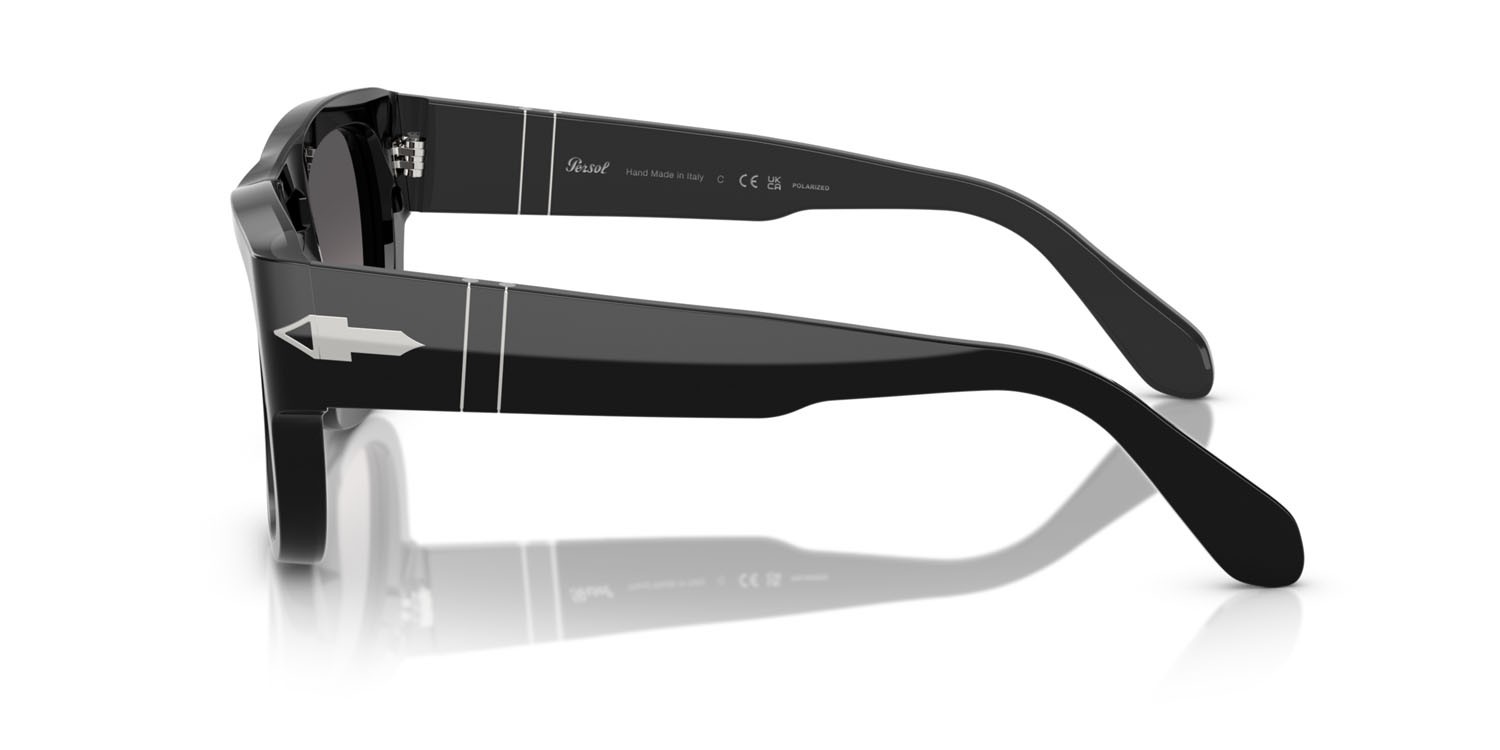 Sunglasses Persol PO 0064S (95/M3) color nero shape square lenses grigio chiaro sfumato grigio scuro