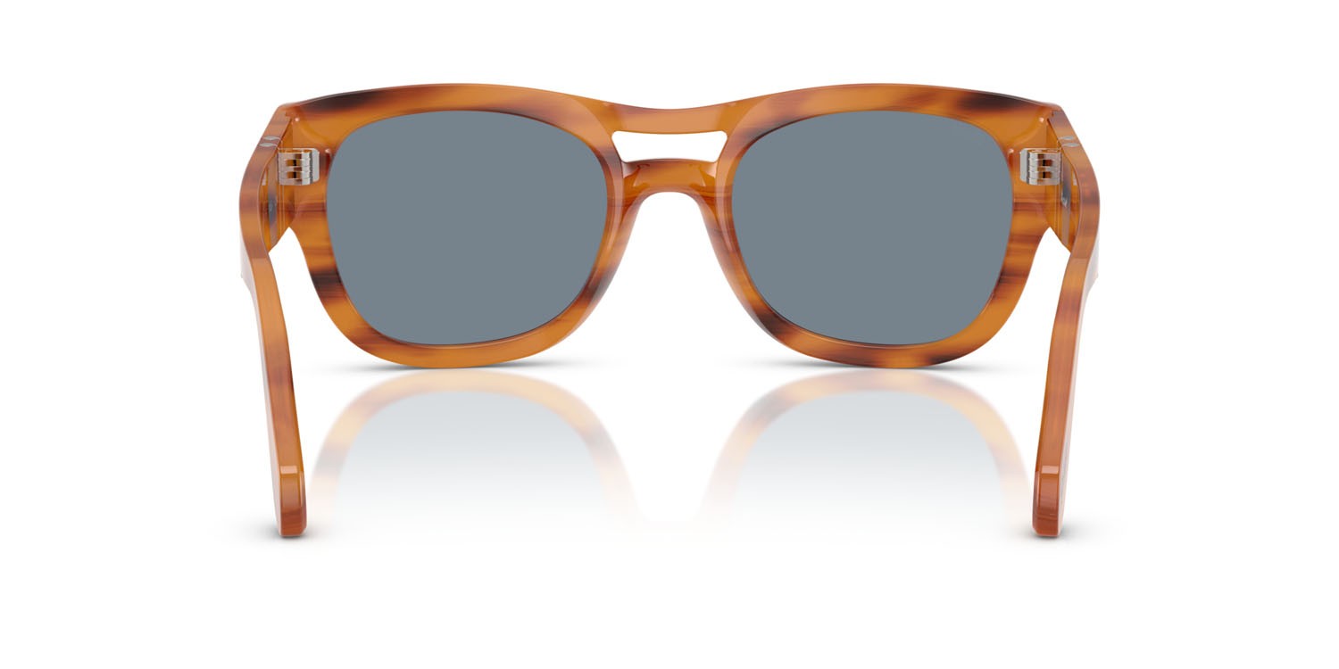Occhiali da sole Persol PO 0064S (960/56) colore striato marrone forma quadrato lenti azzurro