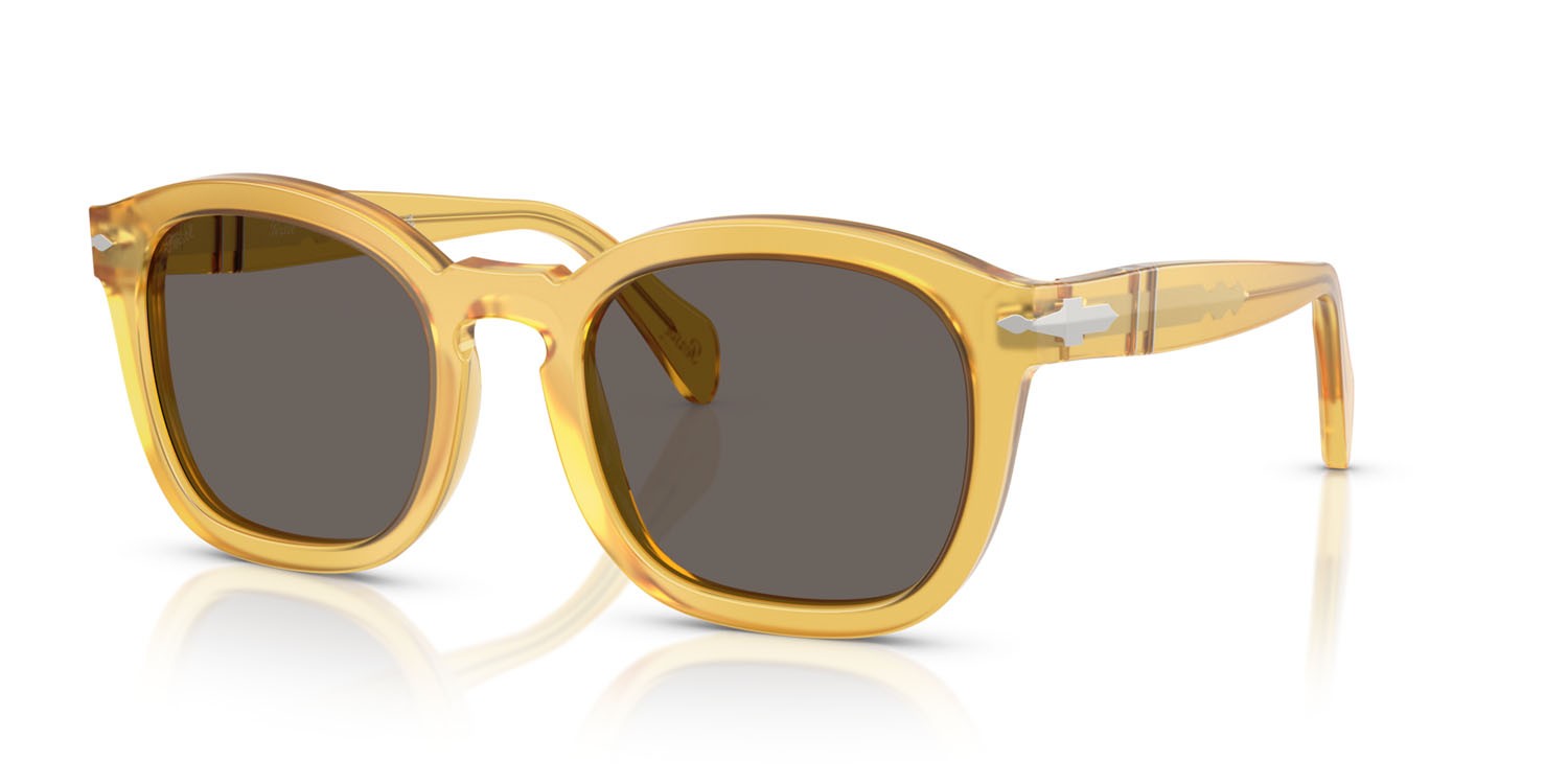 Occhiali da sole Persol PO 0082S (204/B1) colore miele forma irregolare lenti grigio scuro