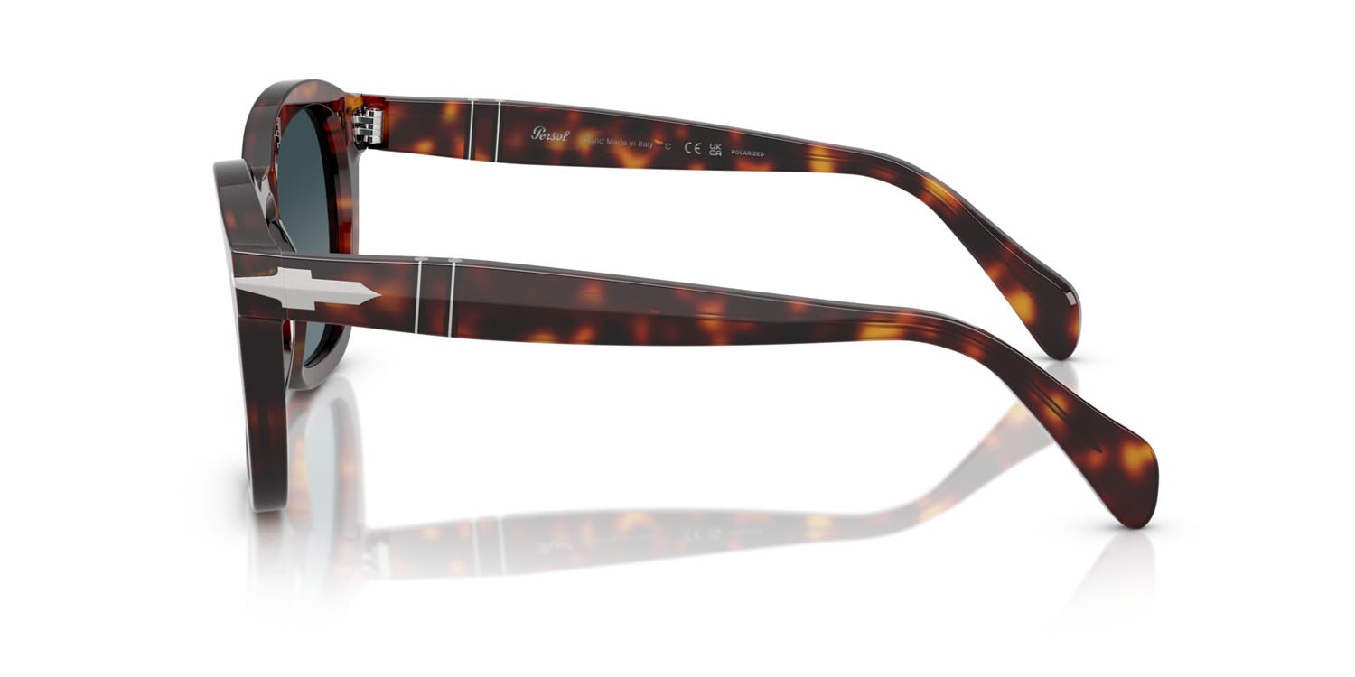 Occhiali da sole Persol PO 0082S (24/S3) colore havana forma irregolare lenti celeste sfumato blu scuro
