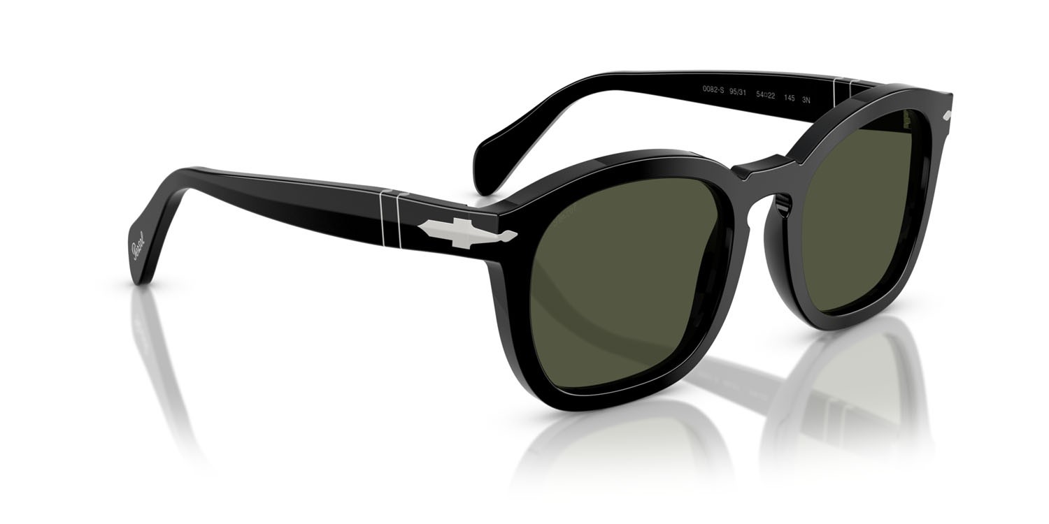 Occhiali da sole Persol PO 0082S (95/31) colore nero forma irregolare lenti verde